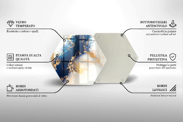 Üveg vágódeszka Absztrakció kékkel