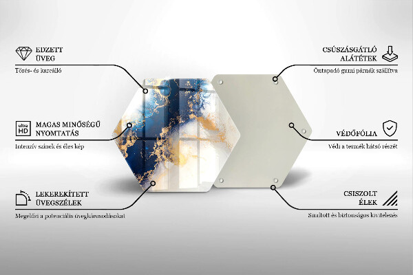 Üveg vágódeszka Absztrakció kékkel
