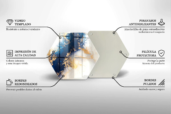 Üveg vágódeszka Absztrakció kékkel