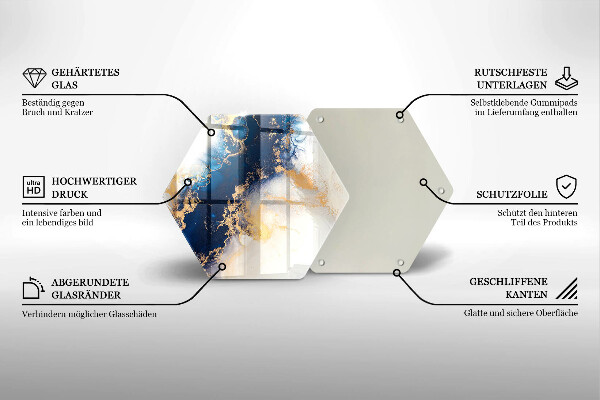 Üveg vágódeszka Absztrakció kékkel