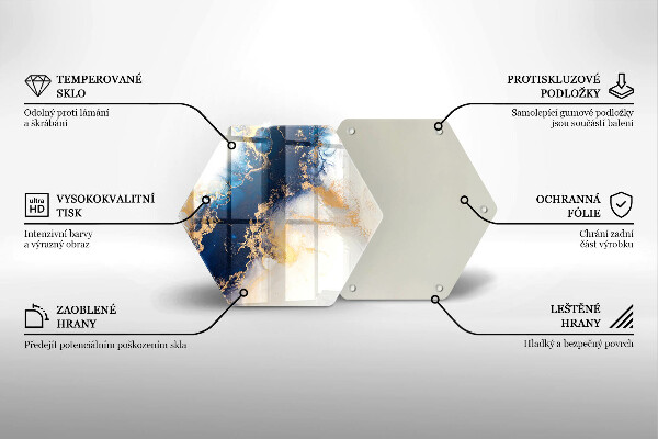 Üveg vágódeszka Absztrakció kékkel