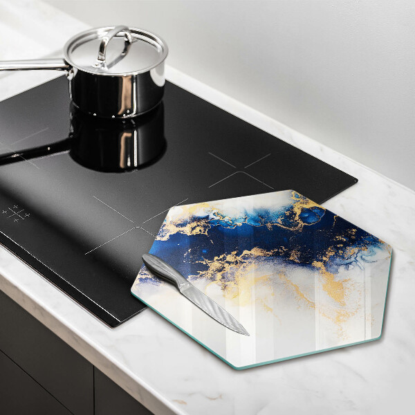 Üveg vágódeszka Absztrakció kékkel