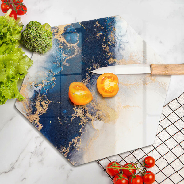 Üveg vágódeszka Absztrakció kékkel