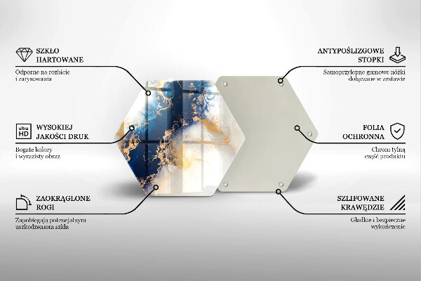 Üveg vágódeszka Absztrakció kékkel