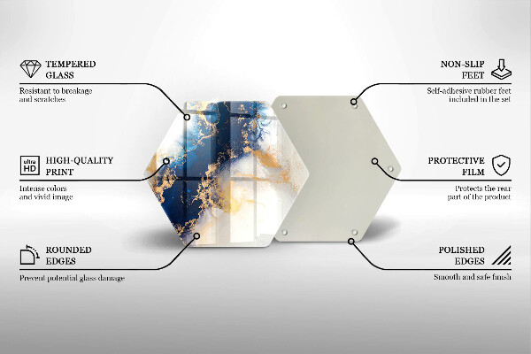Üveg vágódeszka Absztrakció kékkel