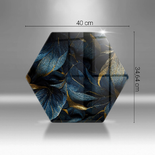 Üveg vágódeszka Dekoratív levelek arannyal