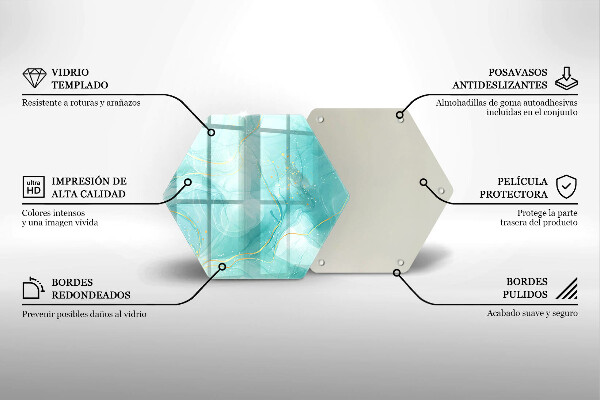 Üveg vágódeszka Kék és arany absztrakció