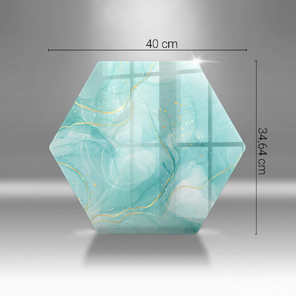 Üveg vágódeszka Kék és arany absztrakció