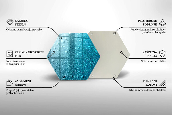 Üveg vágódeszka Vízcseppek