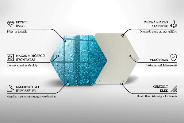 Üveg vágódeszka Vízcseppek