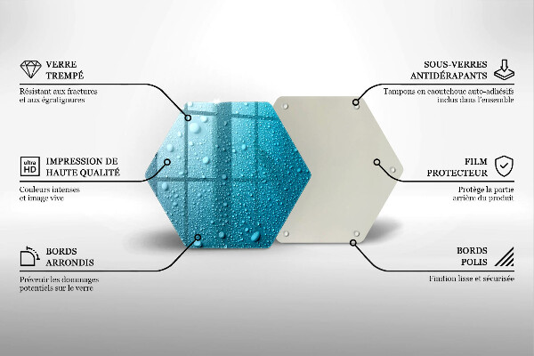 Üveg vágódeszka Vízcseppek