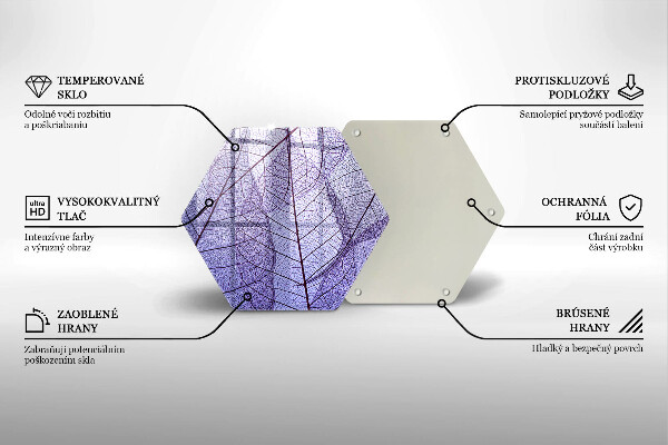 Üveg vágódeszka Levelek erekkel