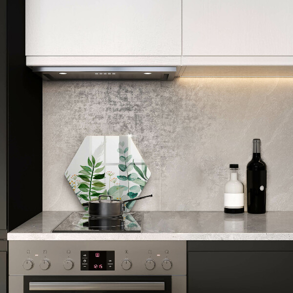 Üveg vágódeszka Növény levelek illusztráció