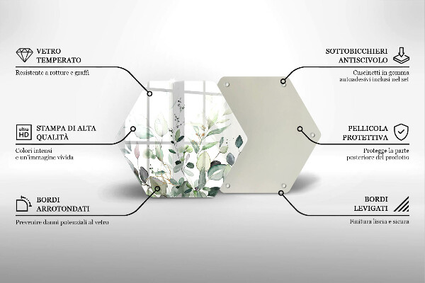 Üveg vágódeszka Akvarell növények