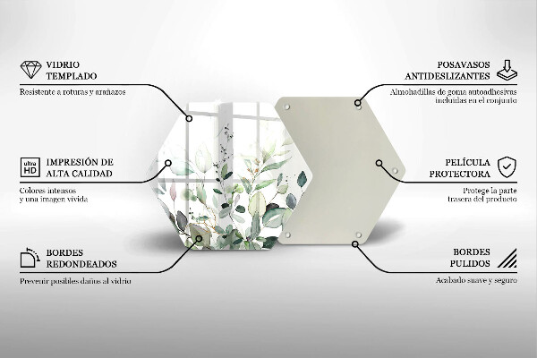 Üveg vágódeszka Akvarell növények