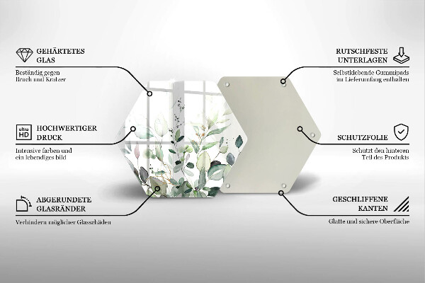 Üveg vágódeszka Akvarell növények