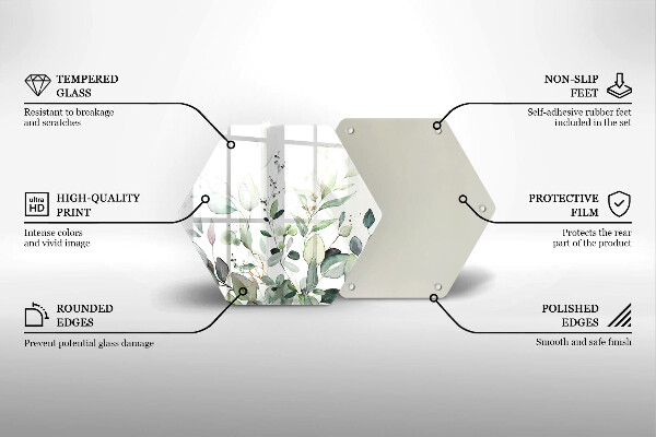 Üveg vágódeszka Akvarell növények