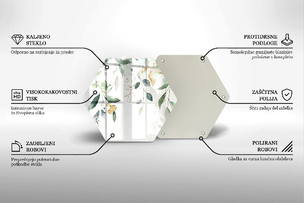 Üveg vágódeszka Akvarell levelek