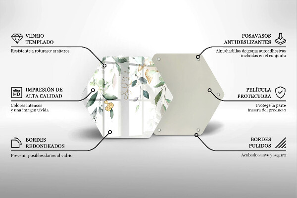 Üveg vágódeszka Akvarell levelek