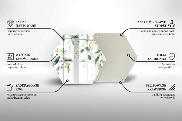 Üveg vágódeszka Akvarell levelek