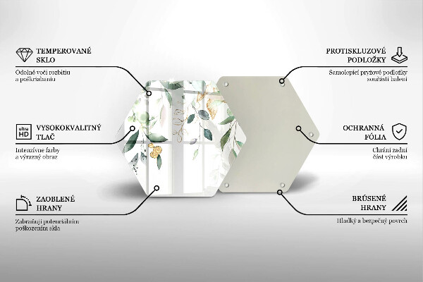 Üveg vágódeszka Akvarell levelek