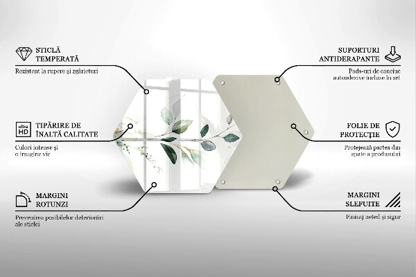 Üveg vágódeszka Akvarell levelek