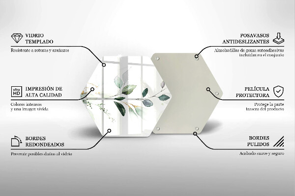 Üveg vágódeszka Akvarell levelek