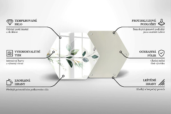 Üveg vágódeszka Akvarell levelek