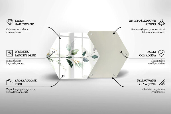 Üveg vágódeszka Akvarell levelek