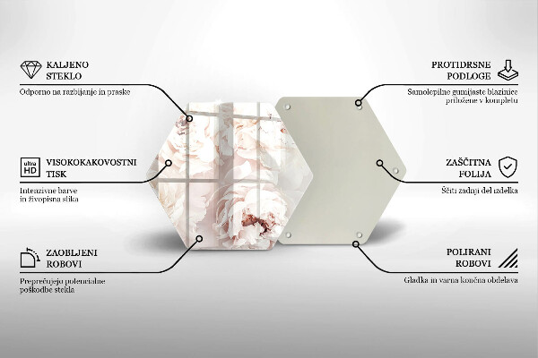 Üveg vágódeszka Pasztell bazsarózsa