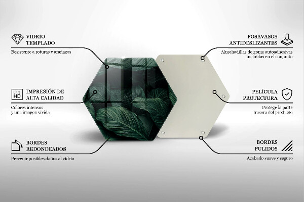 Üveg vágódeszka Sötét levelek