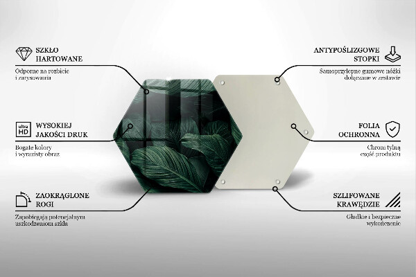 Üveg vágódeszka Sötét levelek