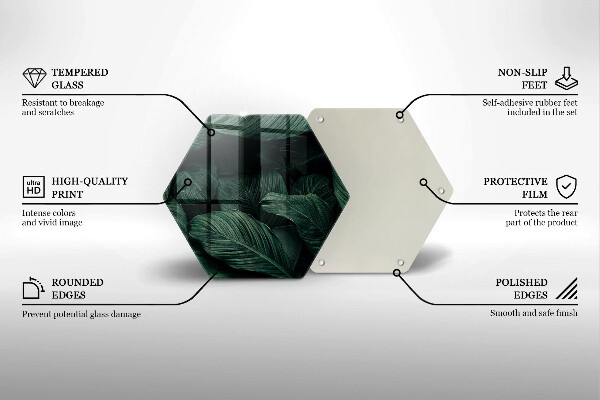 Üveg vágódeszka Sötét levelek