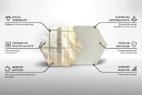 Üveg vágódeszka Pálmalevél és homok