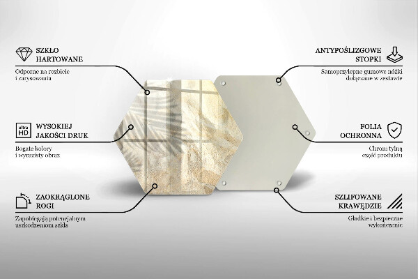 Üveg vágódeszka Pálmalevél és homok