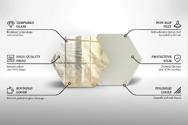 Üveg vágódeszka Pálmalevél és homok