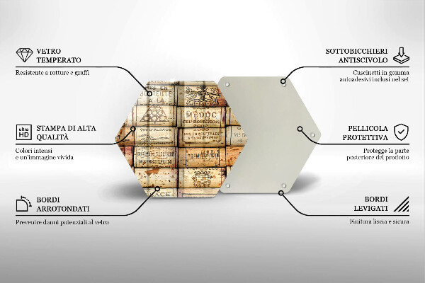 Üveg vágódeszka Régi bordugók