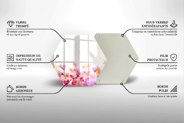 Üveg vágódeszka Virágos rét