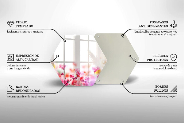 Üveg vágódeszka Virágos rét