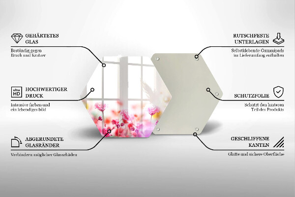 Üveg vágódeszka Virágos rét