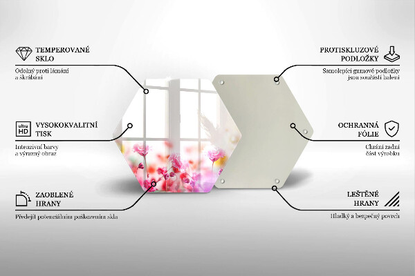 Üveg vágódeszka Virágos rét