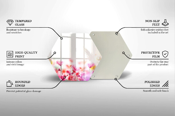 Üveg vágódeszka Virágos rét