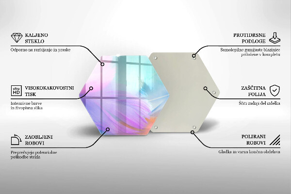 Üveg vágódeszka Pasztell tollak