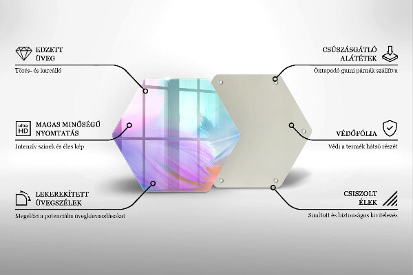 Üveg vágódeszka Pasztell tollak