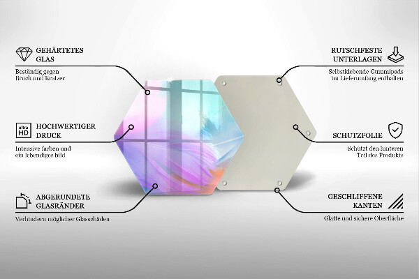 Üveg vágódeszka Pasztell tollak