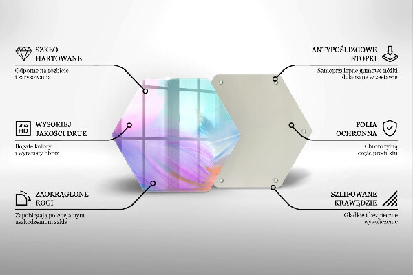 Üveg vágódeszka Pasztell tollak