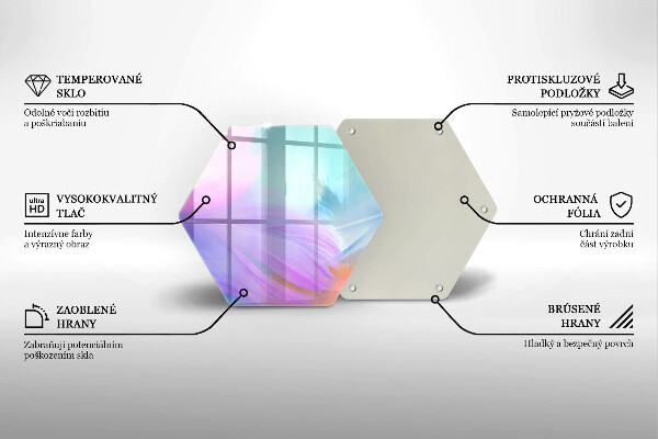 Üveg vágódeszka Pasztell tollak
