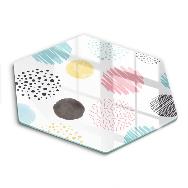 Üveg vágódeszka Festett formák