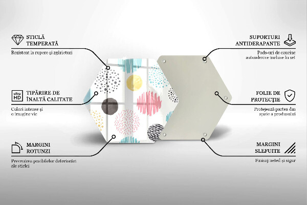 Üveg vágódeszka Festett formák
