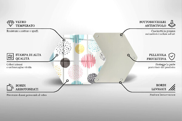 Üveg vágódeszka Festett formák